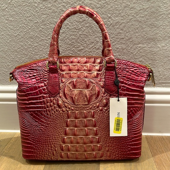 Brahmin Duxbury Satchel Lotus Melbourne Genuine Leather Handbag - Picture 3 of 6